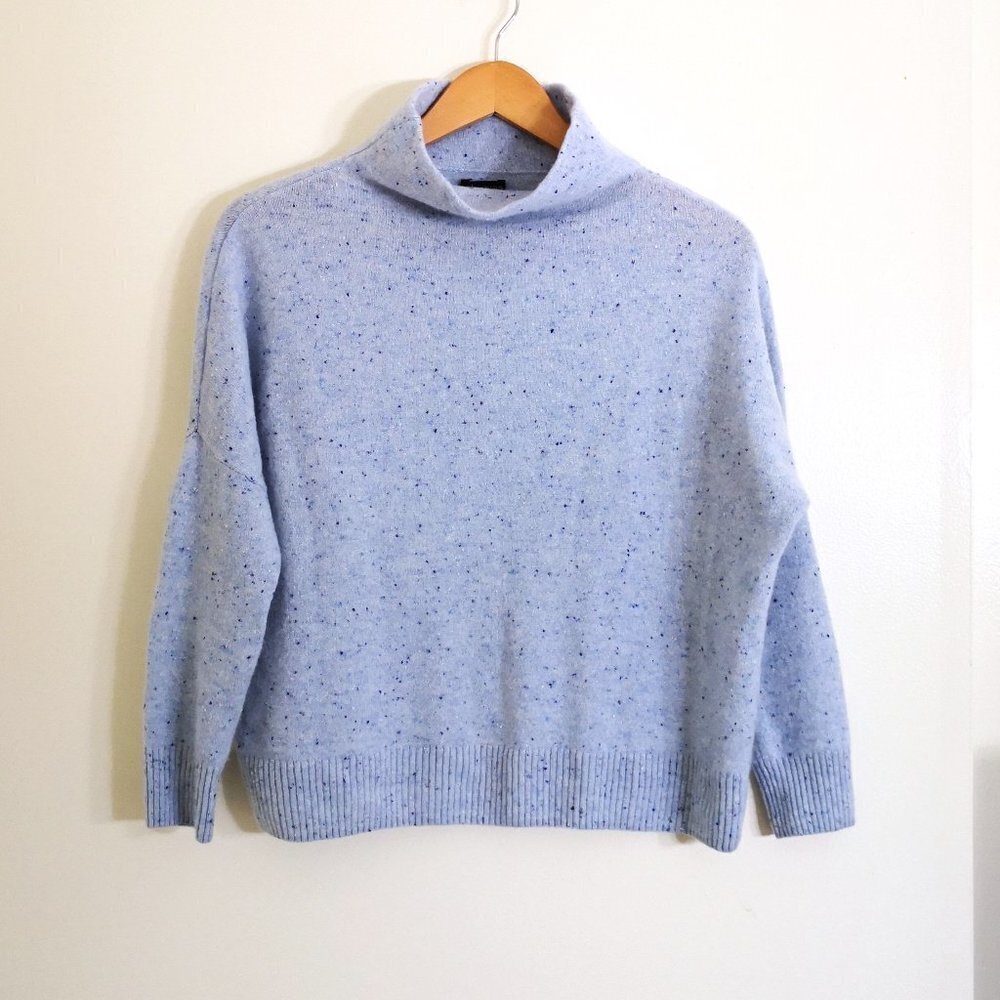 Nordstrom Only Mine 100% Cashmere Sweater Heather Blue‎ Size S